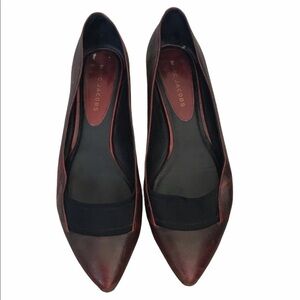 Marc Jacobs Red Burgundy Pointed Toe Kitten Heel Flats